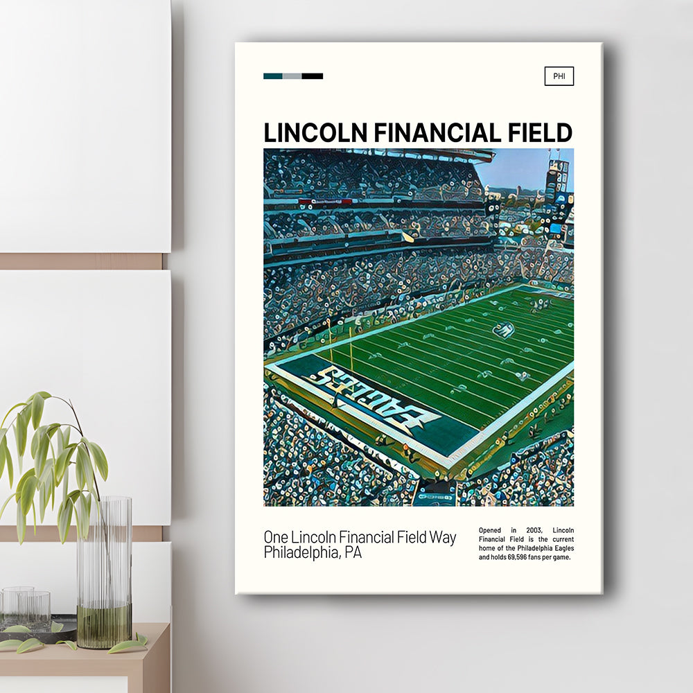 Lincoln Financial Field Print, Philadelphia Eagles Stadium Canvas Art, Fan Gifts, Sport Art, Canvas Print Wall Art