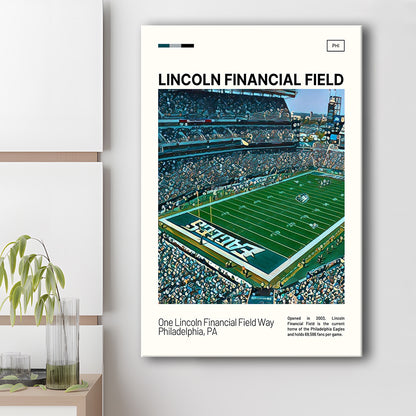 Lincoln Financial Field Print, Philadelphia Eagles Stadium Canvas Art, Fan Gifts, Sport Art, Canvas Print Wall Art