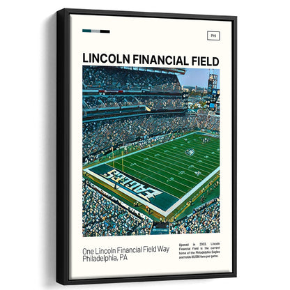 Lincoln Financial Field Print, Philadelphia Eagles Stadium Canvas Art, Man Cave Gift, Floating Framed Canvas Print Wall Art