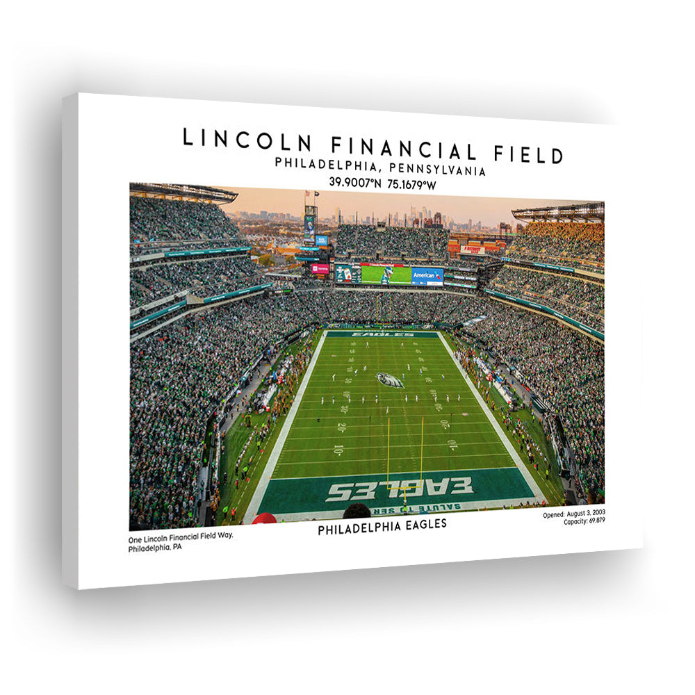 Lincoln Financial Field, Philadelphia Eagles Football Stadium Wall Art Print, Canvas Print Wall Art, Man Cave Gift