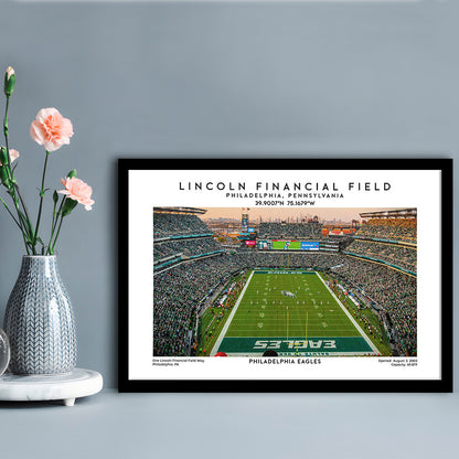 Lincoln Financial Field, Philadelphia Eagles Football Stadium Wall Art Print, Framed Art Print Wall Decor
