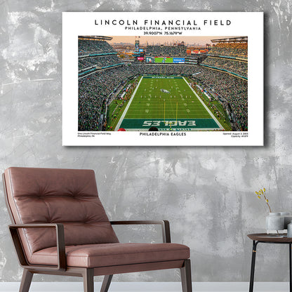Lincoln Financial Field, Philadelphia Eagles Football Stadium Wall Art Print, Canvas Print Wall Art, Man Cave Gift
