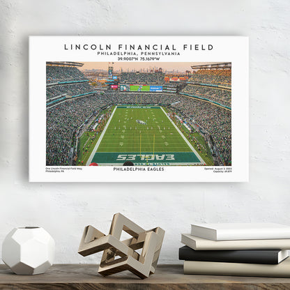 Lincoln Financial Field, Philadelphia Eagles Football Stadium Wall Art Print, Canvas Print Wall Art, Man Cave Gift