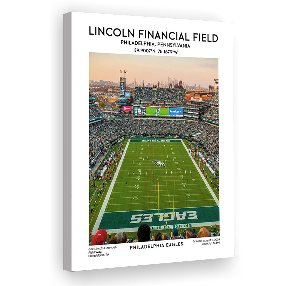 Lincoln Financial Field Print, Philadelphia Eagles Football Stadium Wall Art, Canvas Prints Wall Art, Man Cave Decor