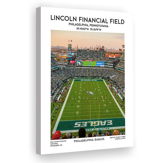 Lincoln Financial Field Print, Philadelphia Eagles Football Stadium Wall Art, Canvas Prints Wall Art, Man Cave Decor