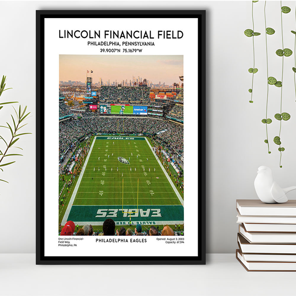 Lincoln Financial Field Print, Philadelphia Eagles Football Stadium Wall Art, Framed Canvas Prints Wall Art