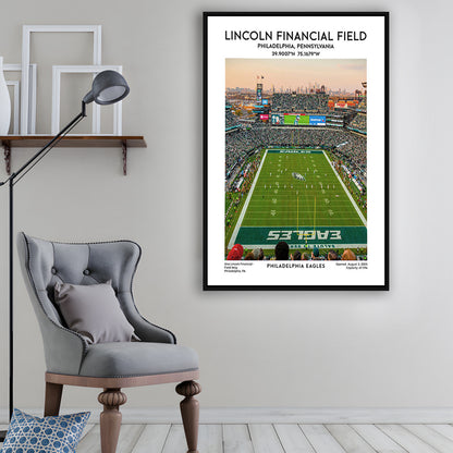 Lincoln Financial Field Print, Philadelphia Eagles Football Stadium Wall Art, Framed Canvas Prints Wall Art
