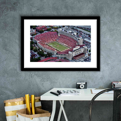 Lincoln memorial stadium, Stadium Canvas, Sport Art, Gift for him, White Border Framed Art Print Wall Decor