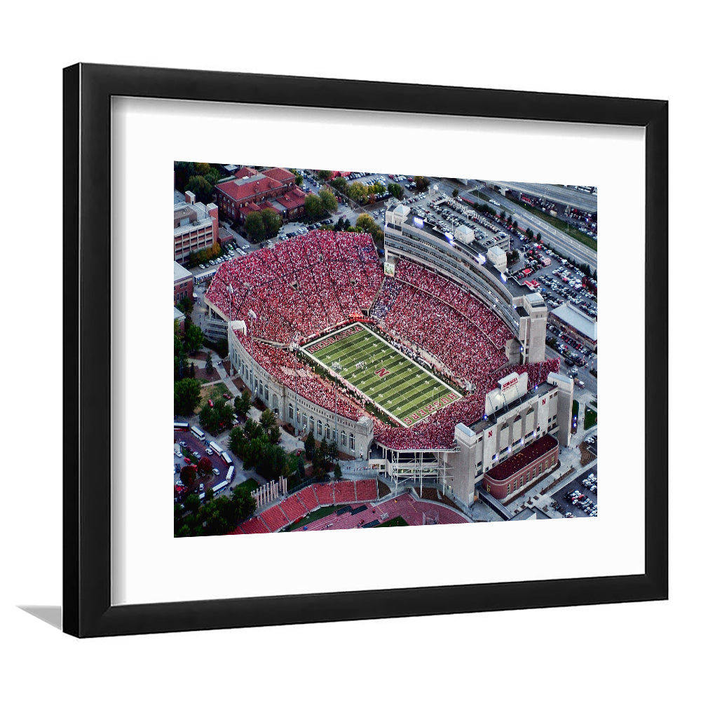 Lincoln memorial stadium, Stadium Canvas, Sport Art, Gift for him, White Border Framed Art Print Wall Decor