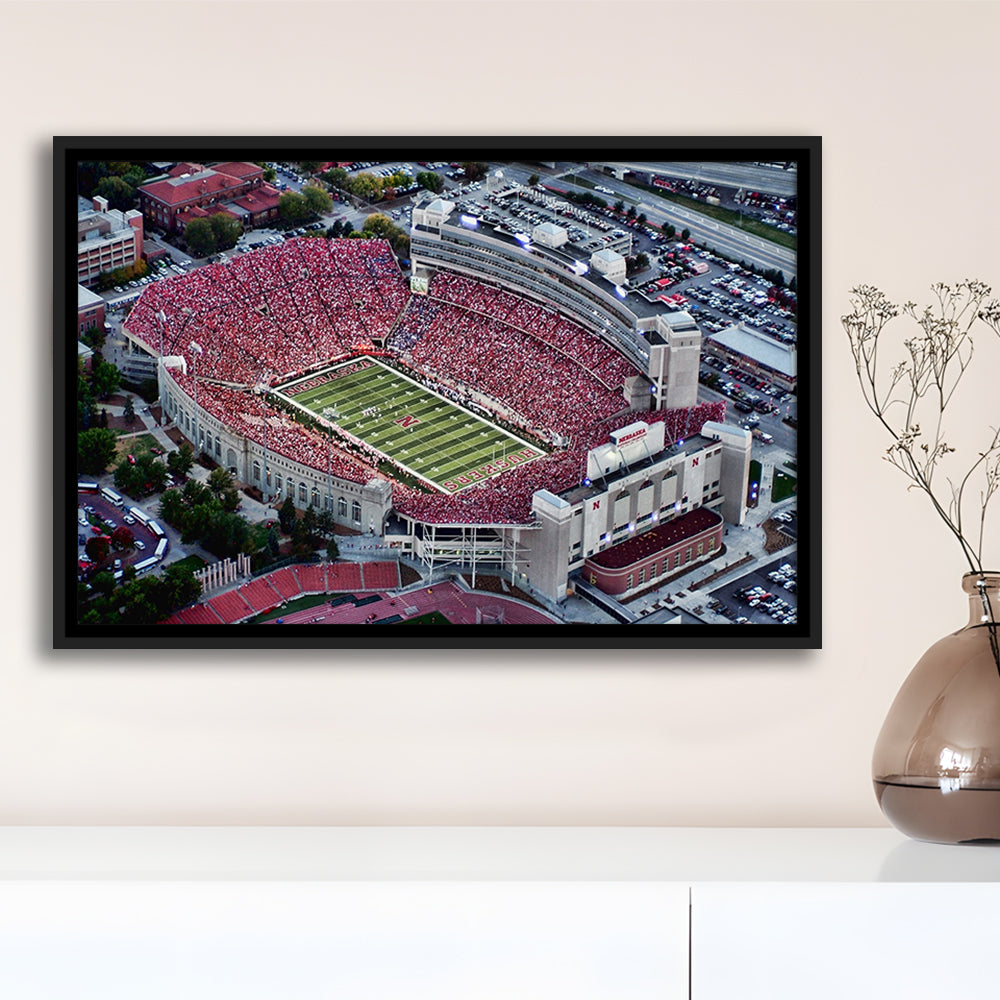 Lincoln memorial stadium, Stadium Canvas, Sport Art, Framed Canvas Print Wall Art, Floating Frame