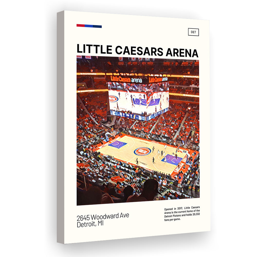 Little Caesars Arena Print, Detroit Pistons Stadium Canvas Art, Fan Gifts, Sport Art, Canvas Print Wall Art