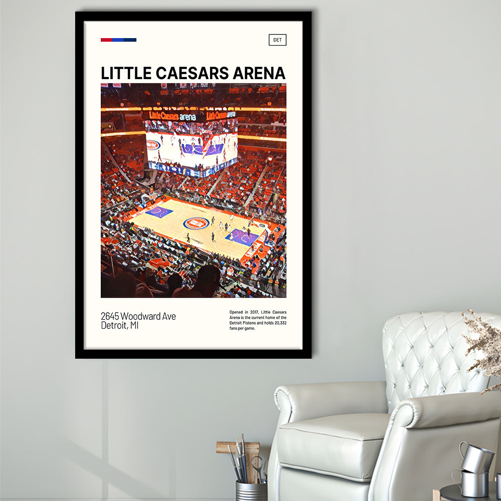 Little Caesars Arena Print, Detroit Pistons Stadium Art, Gifts for him, Sport Art, Framed Art Print Wall Decor