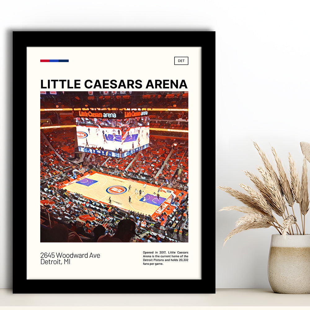 Little Caesars Arena Print, Detroit Pistons Stadium Art, Gifts for him, Sport Art, Framed Art Print Wall Decor