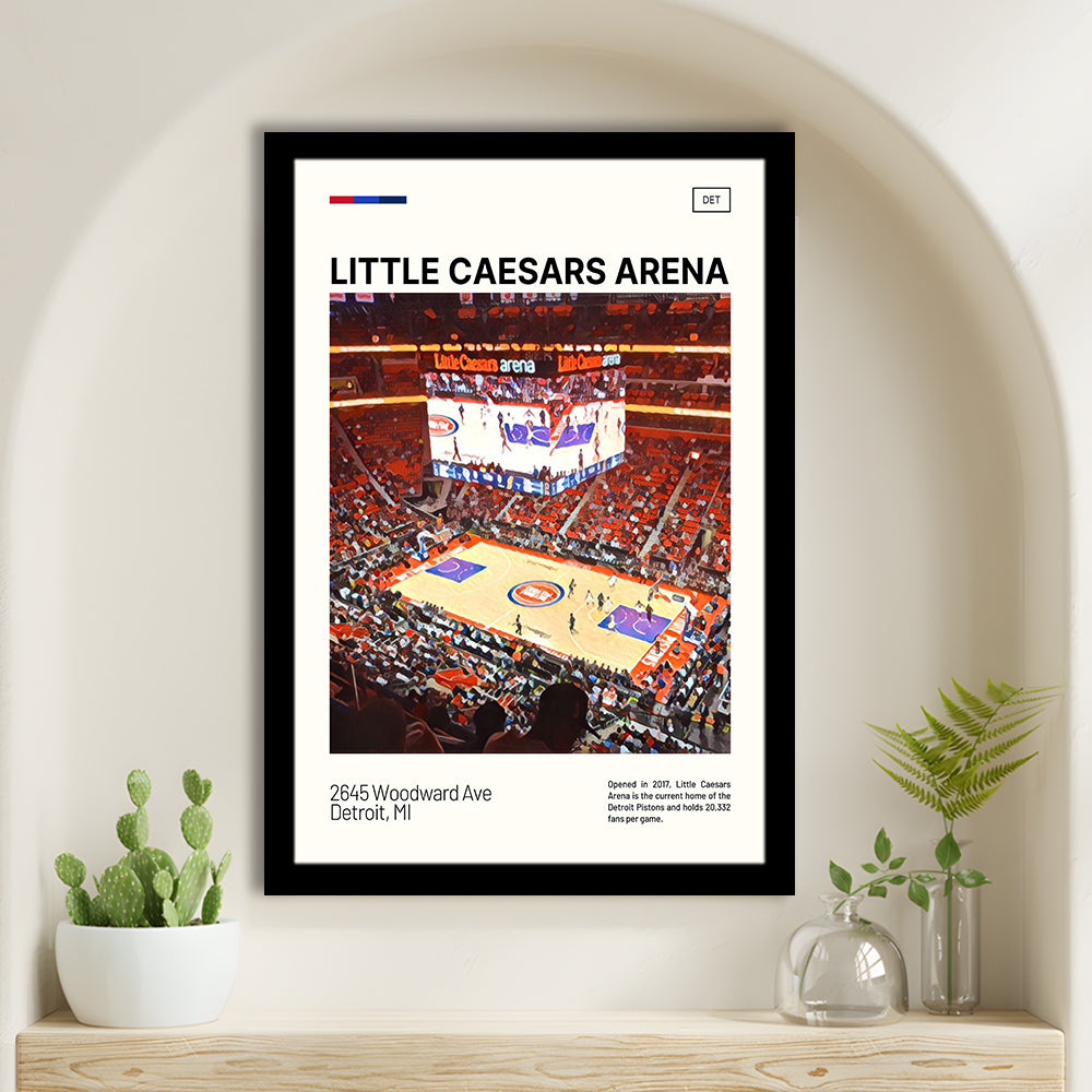 Little Caesars Arena Print, Detroit Pistons Stadium Art, Gifts for him, Sport Art, Framed Art Print Wall Decor