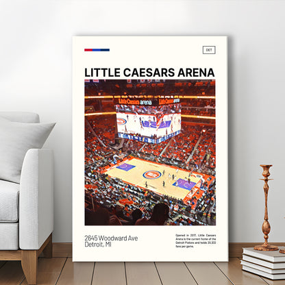 Little Caesars Arena Print, Detroit Pistons Stadium Canvas Art, Fan Gifts, Sport Art, Canvas Print Wall Art