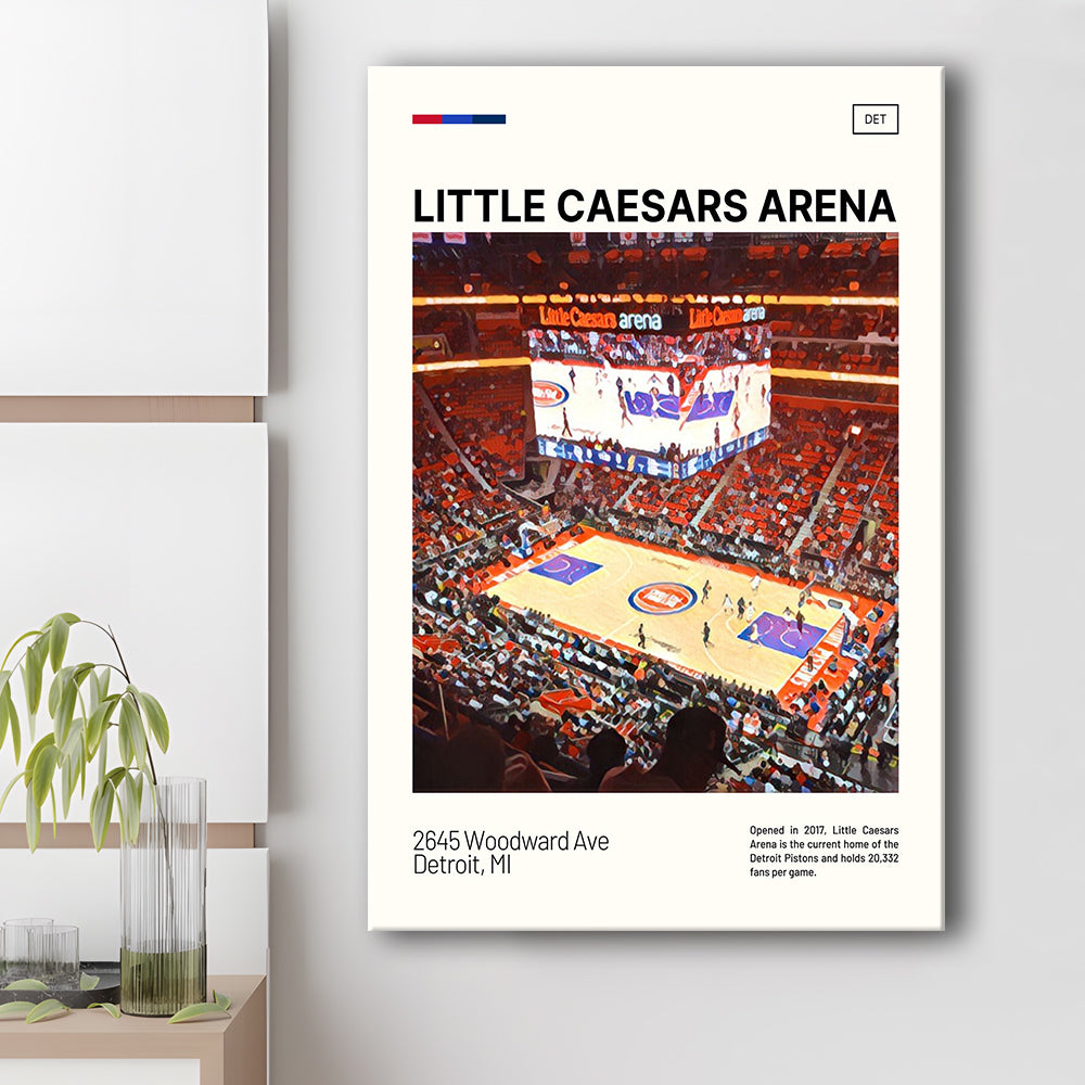 Little Caesars Arena Print, Detroit Pistons Stadium Canvas Art, Fan Gifts, Sport Art, Canvas Print Wall Art