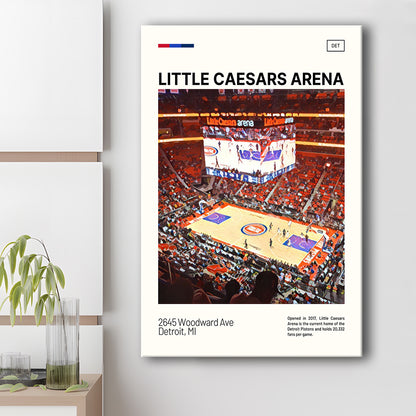 Little Caesars Arena Print, Detroit Pistons Stadium Canvas Art, Fan Gifts, Sport Art, Canvas Print Wall Art