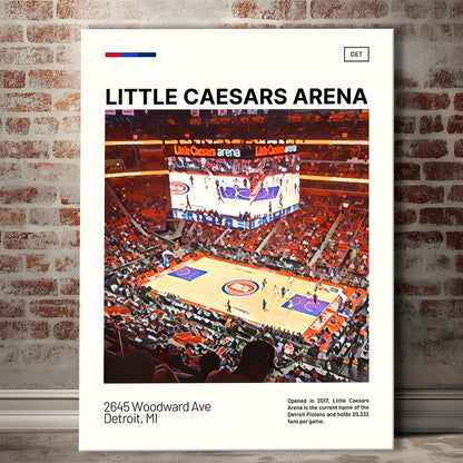Little Caesars Arena Print, Detroit Pistons Stadium Canvas Art, Fan Gifts, Sport Art, Canvas Print Wall Art