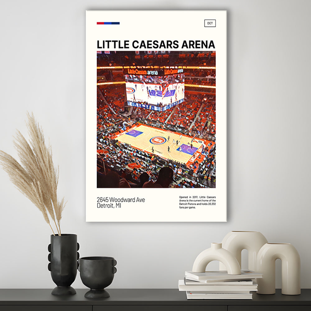 Little Caesars Arena Print, Detroit Pistons Stadium Canvas Art, Fan Gifts, Sport Art, Canvas Print Wall Art