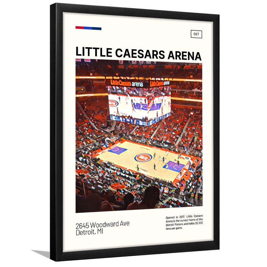 Little Caesars Arena Print, Detroit Pistons Stadium Art, Gifts for him, Sport Art, Framed Art Print Wall Decor