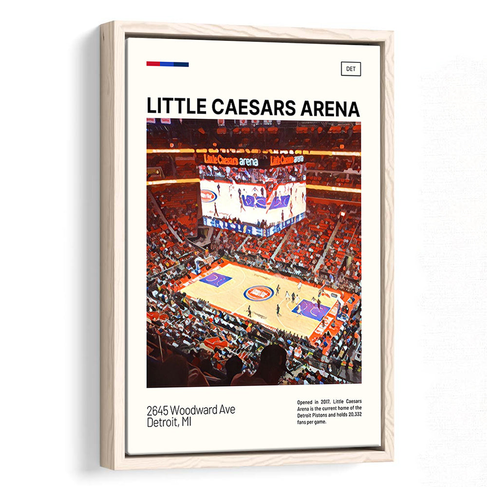 Little Caesars Arena Print, Detroit Pistons Stadium Canvas Art, Man Cave Gift, Floating Framed Canvas Print Wall Art