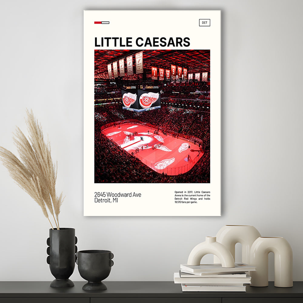 Little Caesars Arena Print, Detroit Red Wings Stadium Canvas Art, Fan Gifts, Sport Art, Canvas Print Wall Art