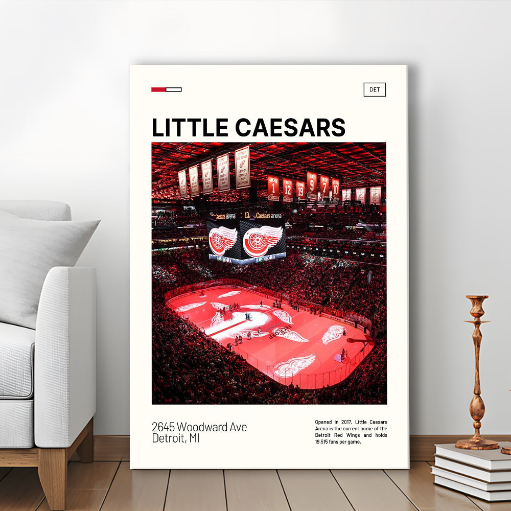 Little Caesars Arena Print, Detroit Red Wings Stadium Canvas Art, Fan Gifts, Sport Art, Canvas Print Wall Art