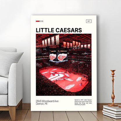 Little Caesars Arena Print, Detroit Red Wings Stadium Canvas Art, Fan Gifts, Sport Art, Canvas Print Wall Art