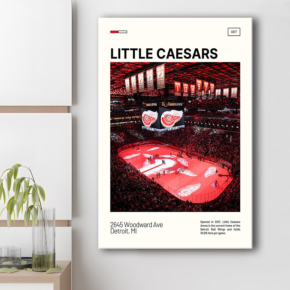Little Caesars Arena Print, Detroit Red Wings Stadium Canvas Art, Fan Gifts, Sport Art, Canvas Print Wall Art