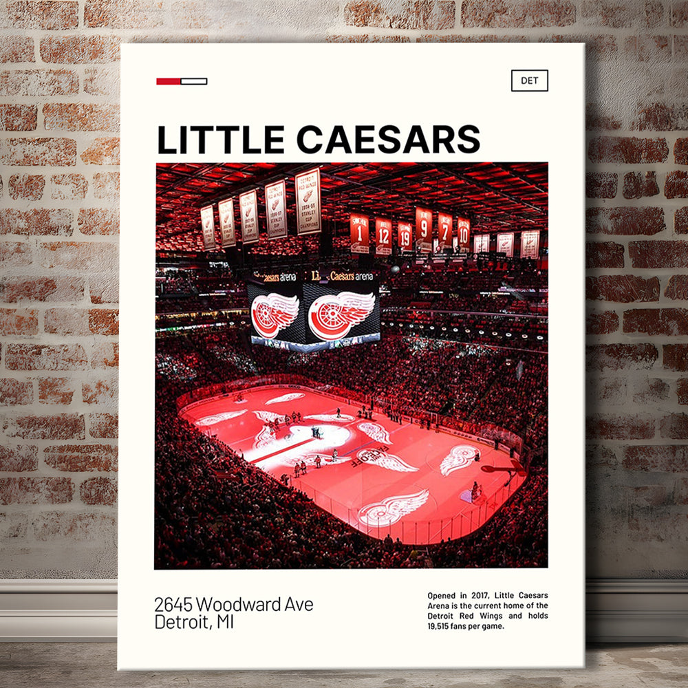 Little Caesars Arena Print, Detroit Red Wings Stadium Canvas Art, Fan Gifts, Sport Art, Canvas Print Wall Art
