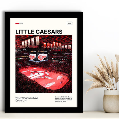 Little Caesars Arena Print, Detroit Red Wings Stadium Art, Gifts for him, Sport Art, Framed Art Print Wall Decor