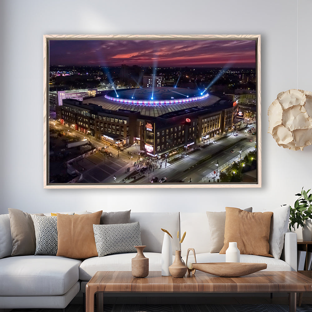 Little Caesars Arena, Stadium Canvas, Sport Art, Framed Canvas Print Wall Art, Floating Frame