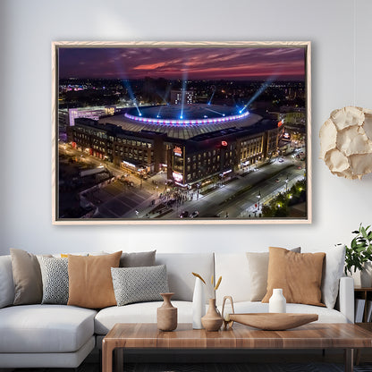 Little Caesars Arena, Stadium Canvas, Sport Art, Framed Canvas Print Wall Art, Floating Frame