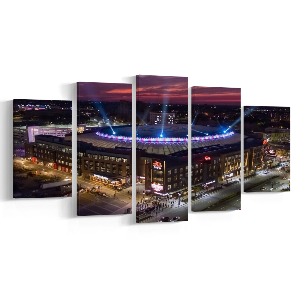 Little Caesars Arena, Stadium Canvas, Sport Art, Gift for him, 5 Panel, Large Canvas, Canvas Print Wall Art