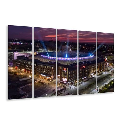 Little Caesars Arena, Stadium Canvas, Sport Art, 5 Panel B, Extra Large Canvas, Canvas Print Wall Art