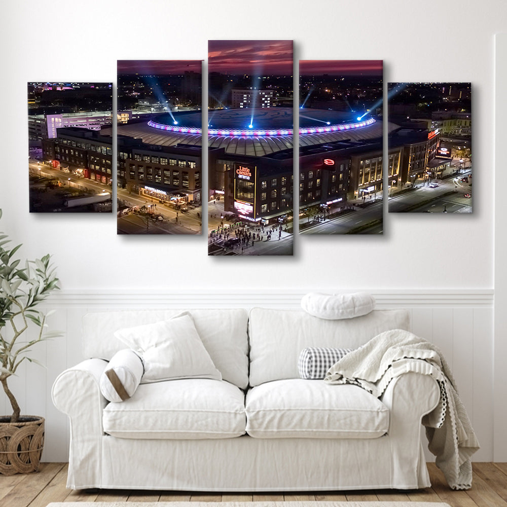 Little Caesars Arena, Stadium Canvas, Sport Art, Gift for him, 5 Panel, Large Canvas, Canvas Print Wall Art