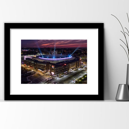 Little Caesars Arena, Stadium Canvas, Sport Art, Gift for him, White Border Framed Art Print Wall Decor