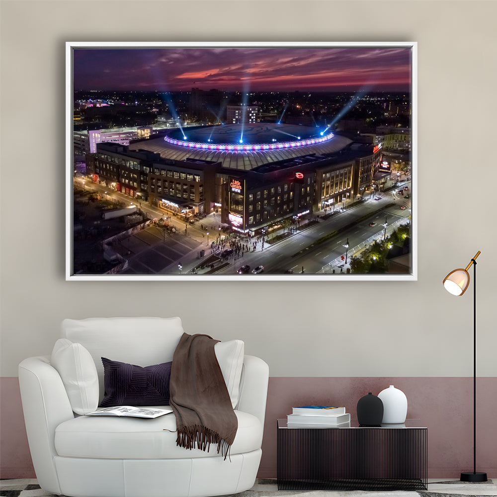 Little Caesars Arena, Stadium Canvas, Sport Art, Framed Canvas Print Wall Art, Floating Frame