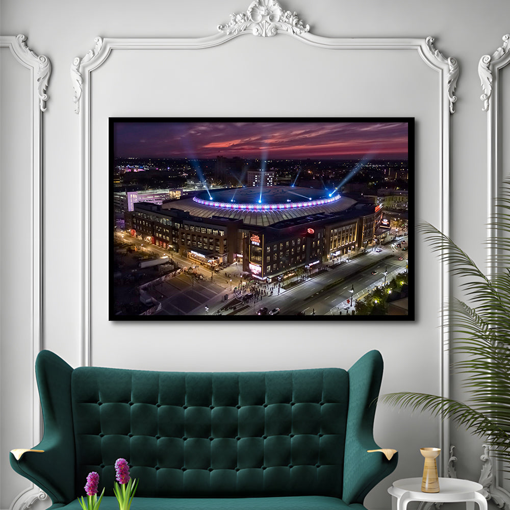 Little Caesars Arena, Stadium Canvas, Sport Art, Gift for him, Framed Art Print Wall Decor, Picture Framed