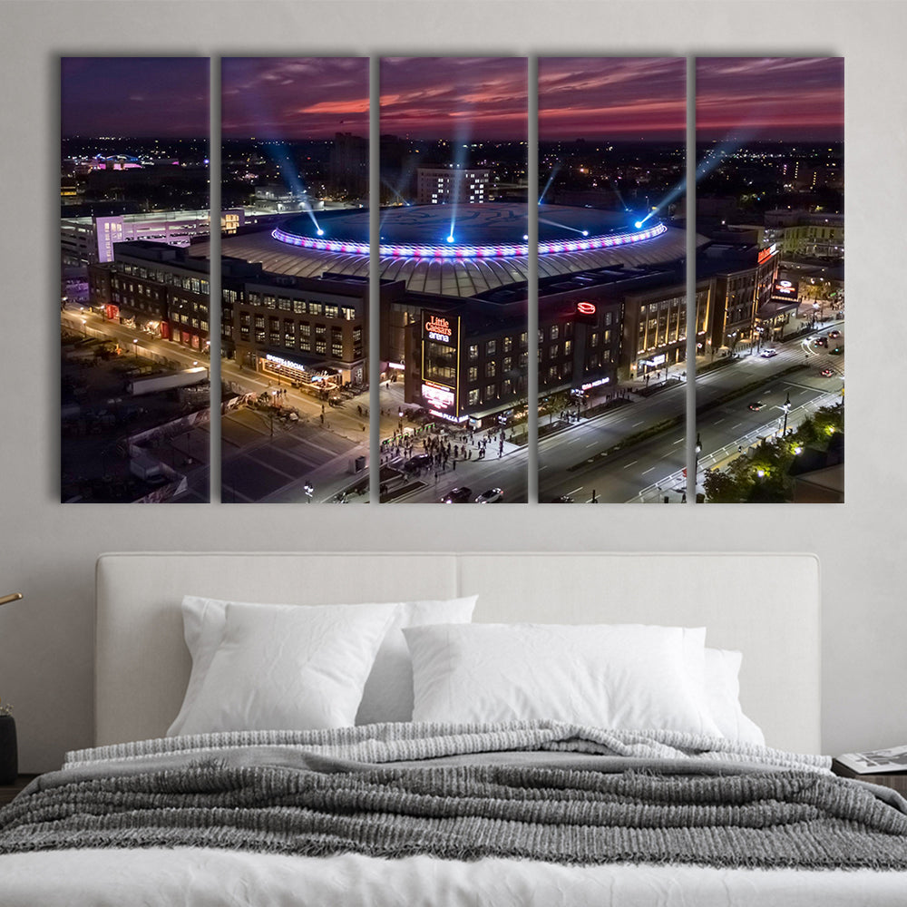 Little Caesars Arena, Stadium Canvas, Sport Art, 5 Panel B, Extra Large Canvas, Canvas Print Wall Art