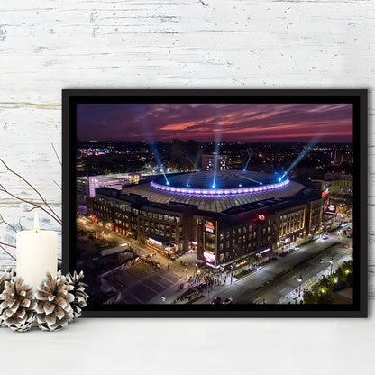 Little Caesars Arena, Stadium Canvas, Sport Art, Framed Canvas Print Wall Art, Floating Frame