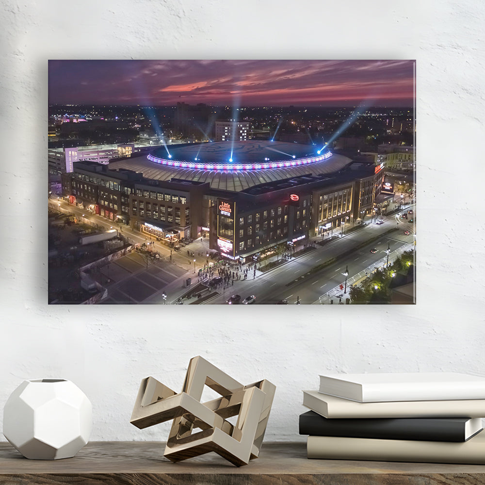 Little Caesars Arena, Stadium Canvas, Sport Art, Gift for him, Man Cave Decor, Art Print, Canvas Print Wall Art