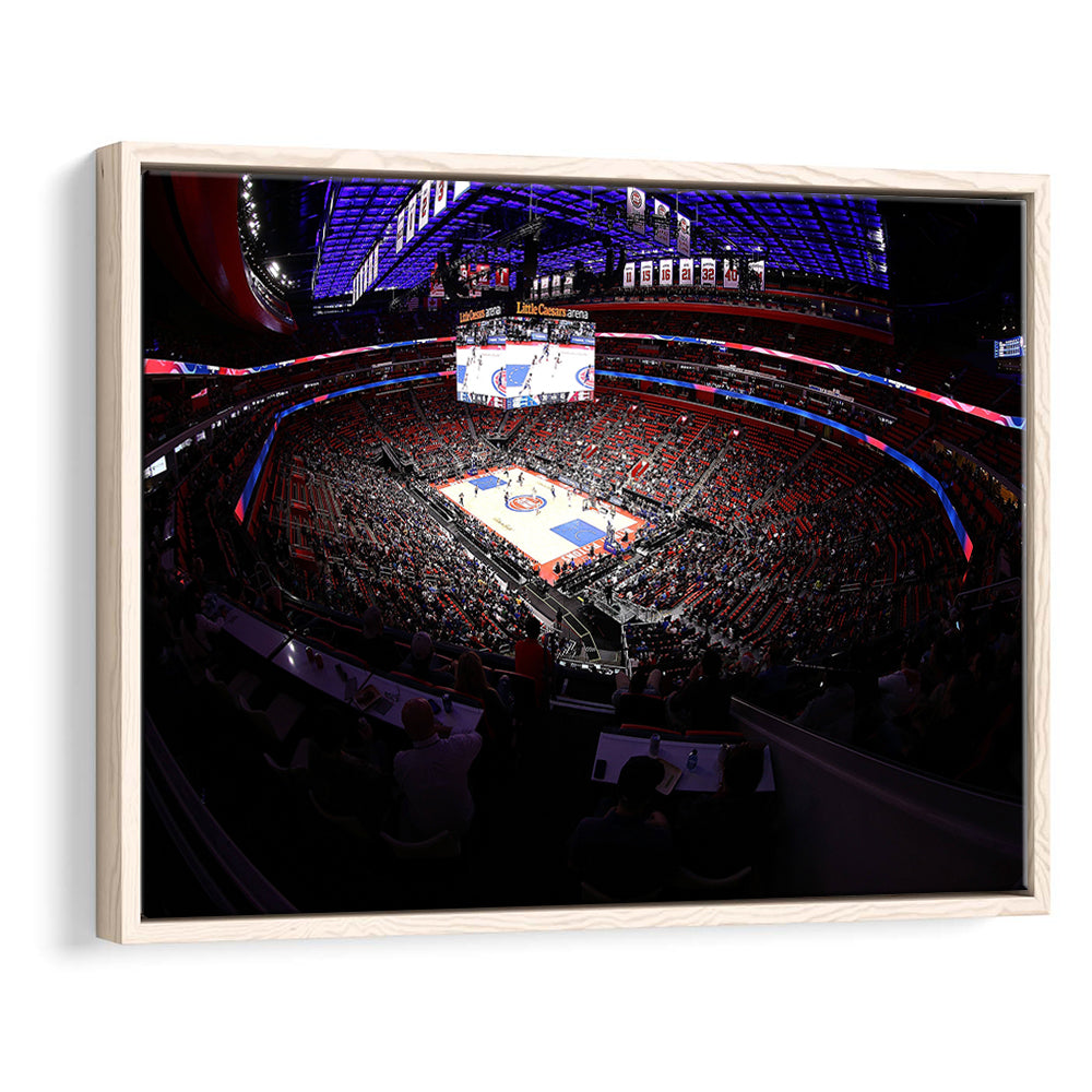 Little Caesars Arena in Michigan, Stadium Canvas, Sport Art, Framed Canvas Print Wall Art, Floating Frame