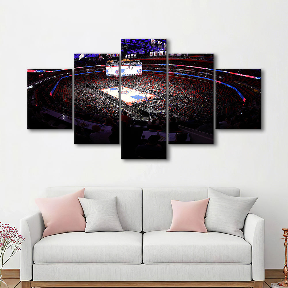 Little Caesars Arena in Michigan, Stadium Canvas, Sport Art, Gift for him, 5 Panel, Large Canvas, Canvas Print Wall Art