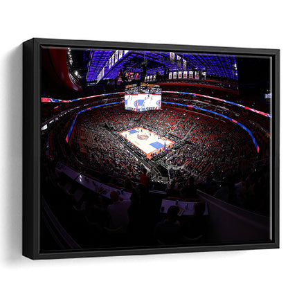 Little Caesars Arena in Michigan, Stadium Canvas, Sport Art, Framed Canvas Print Wall Art, Floating Frame