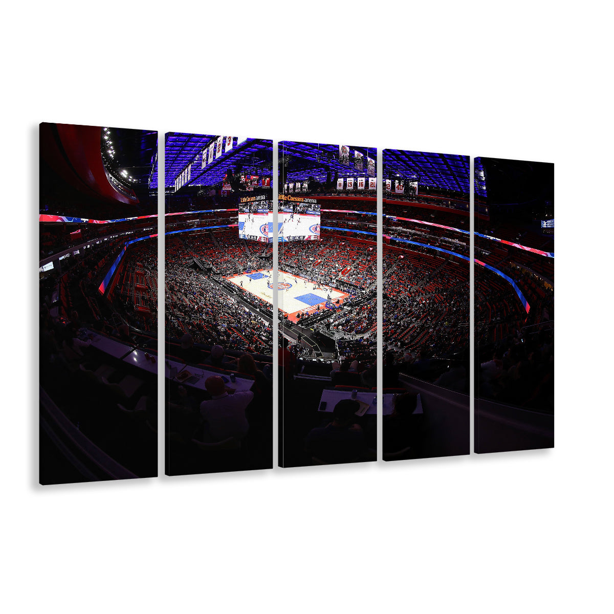 Little Caesars Arena in Michigan, Stadium Canvas, Sport Art, 5 Panel B, Extra Large Canvas, Canvas Print Wall Art