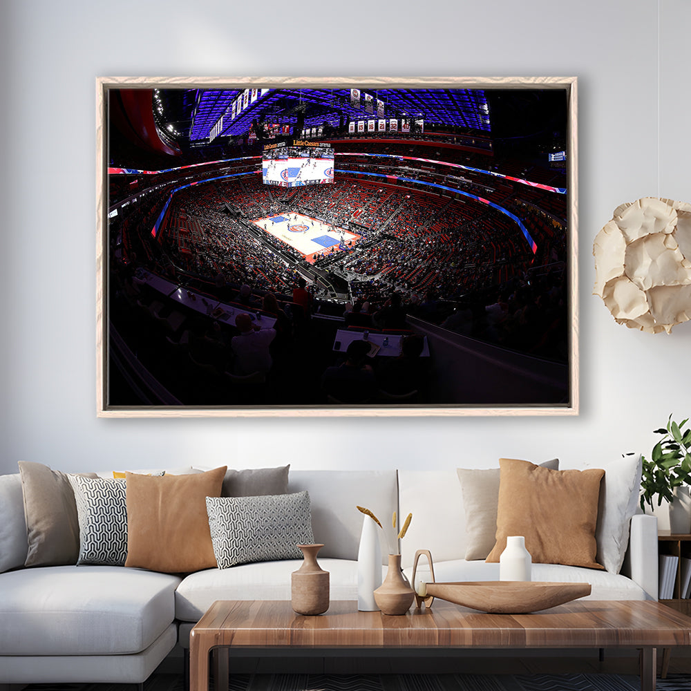 Little Caesars Arena in Michigan, Stadium Canvas, Sport Art, Framed Canvas Print Wall Art, Floating Frame