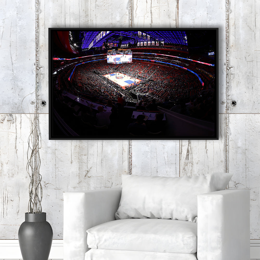 Little Caesars Arena in Michigan, Stadium Canvas, Sport Art, Framed Canvas Print Wall Art, Floating Frame