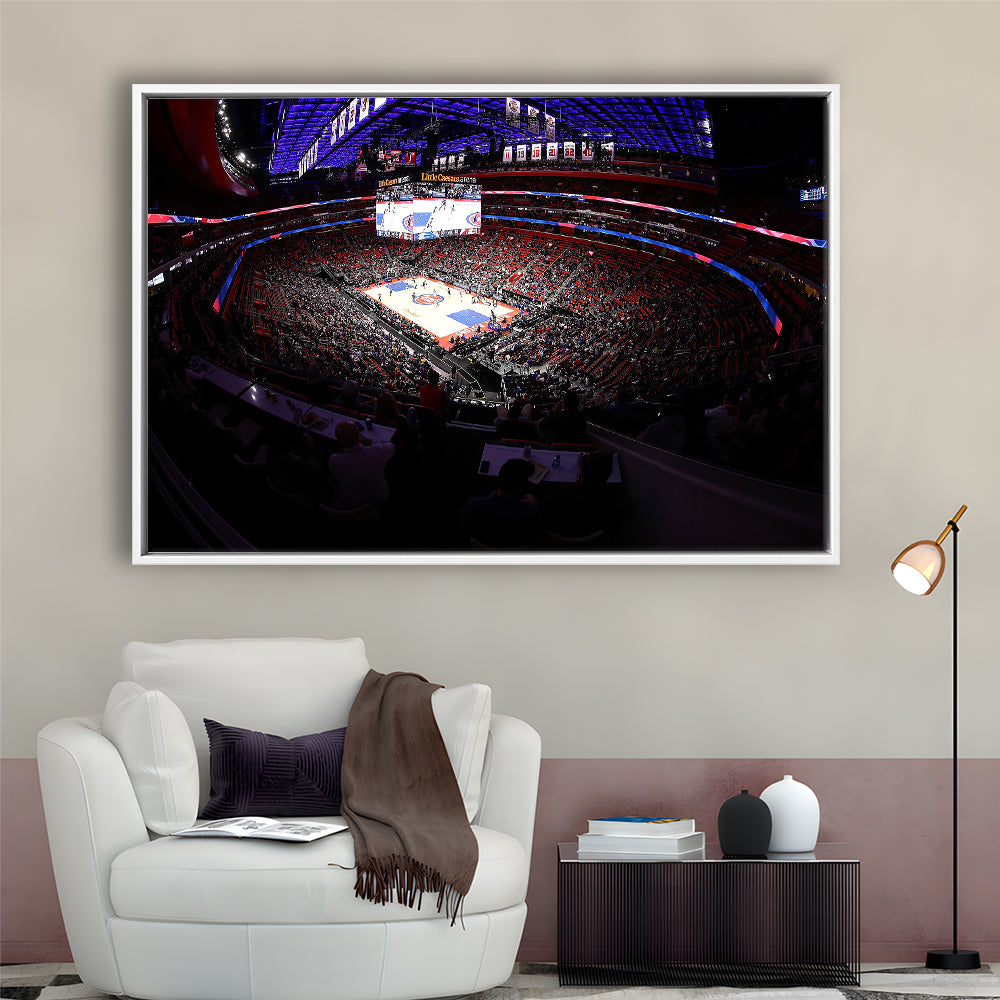 Little Caesars Arena in Michigan, Stadium Canvas, Sport Art, Framed Canvas Print Wall Art, Floating Frame