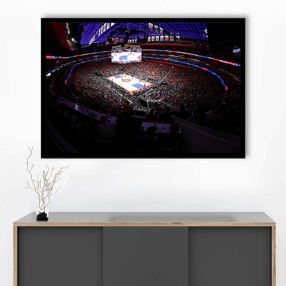 Little Caesars Arena in Michigan, Stadium Canvas, Sport Art, Gift for him, Framed Art Print Wall Decor, Picture Framed